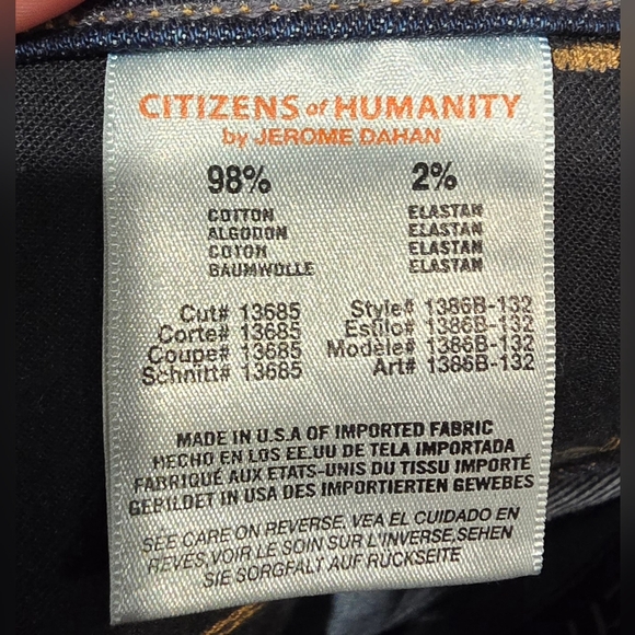 Citizens Of Humanity Dani Cropped  Straight Leg Jeans Size 28 - Picture 7 of 7